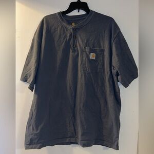 Men’s 2x Carhartt short sleeve pocket shirt, blue/gray color